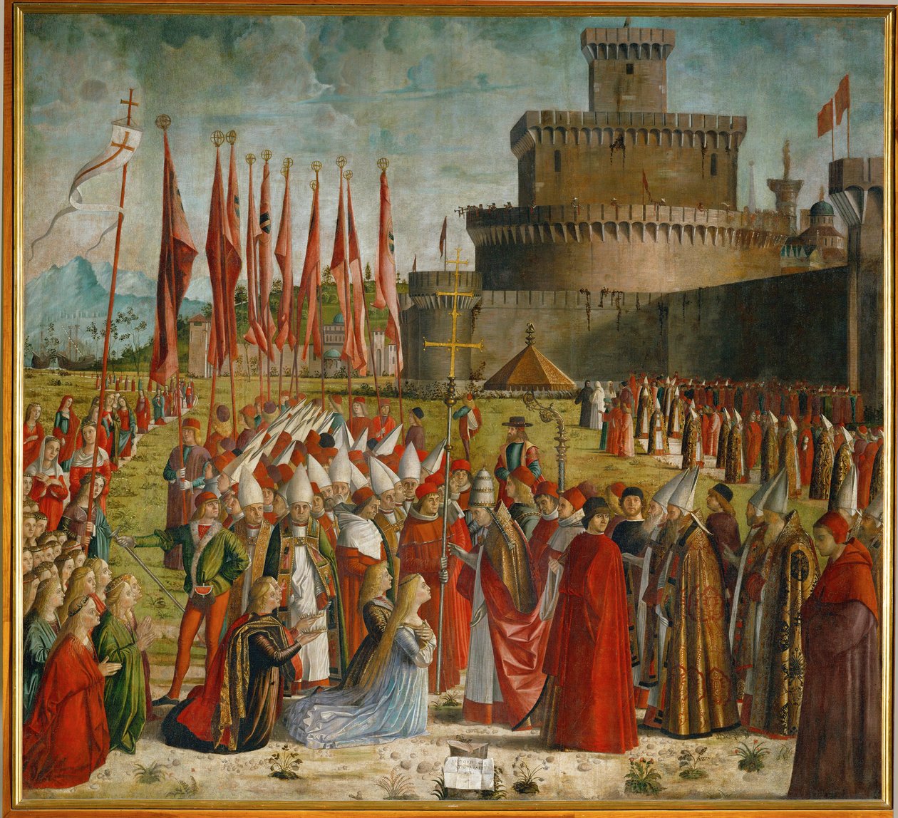 The Pilgrims Meet Pope Cyriac Before the Walls of Rome by Vittore Carpaccio