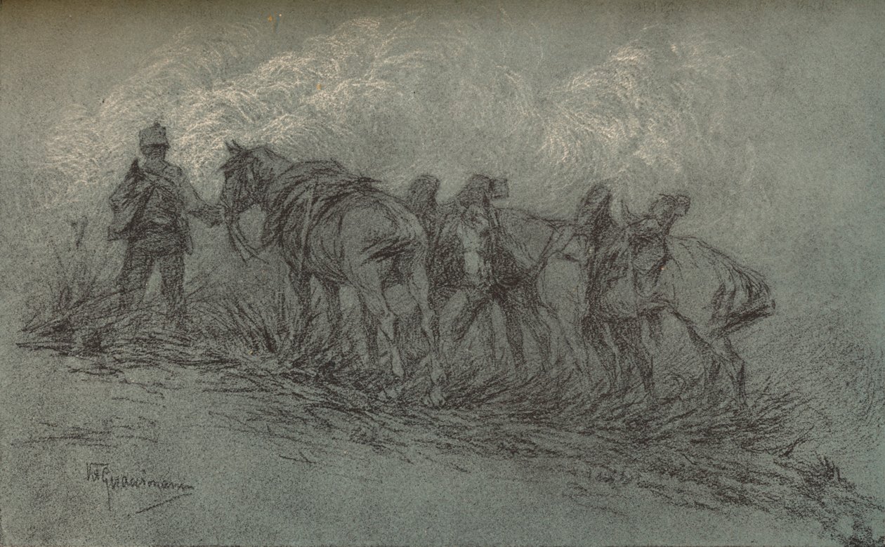 Chalk Study by Vittorio Guaccimanni, c. 1900 by Vittorio Guaccimanni