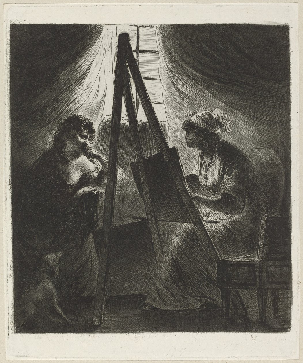 Woman Painter at Easel by Vivant Denon