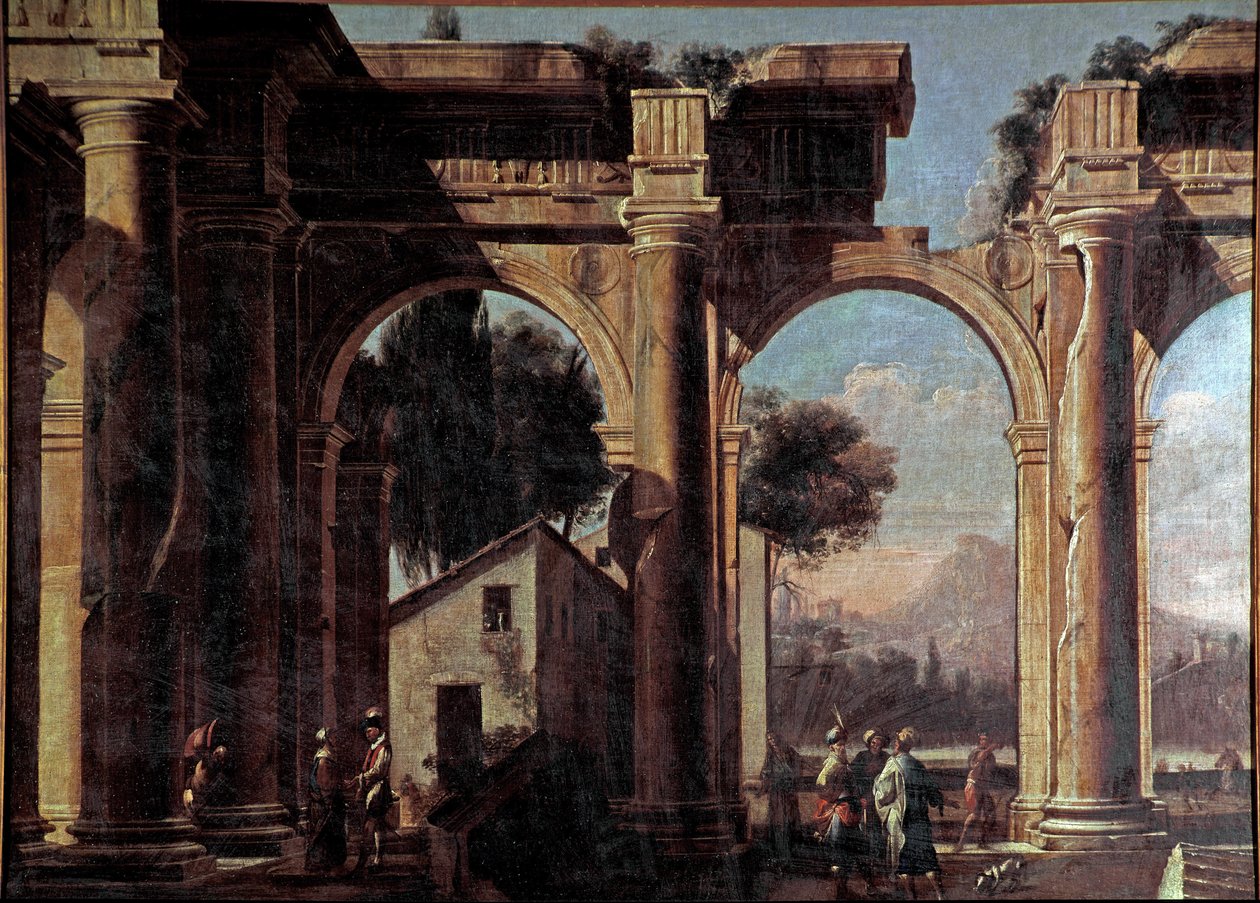 Landscape with ruins. Painting by Viviano Codazzi (1604-1670). 17th century. Venice, Museo Correr by Viviano Codazzi