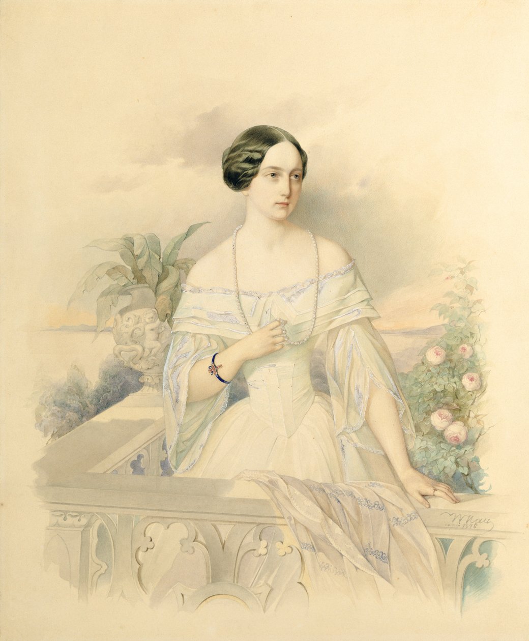Portrait of Grand Duchess Olga Nikolaevna, 1846 by Vladimir Ivanovich Hau