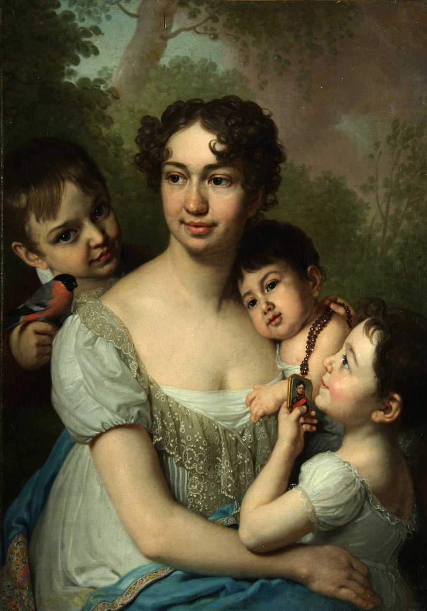Portrait of Yelena Balashova with Children by Vladimir Lukich Borovikovsky