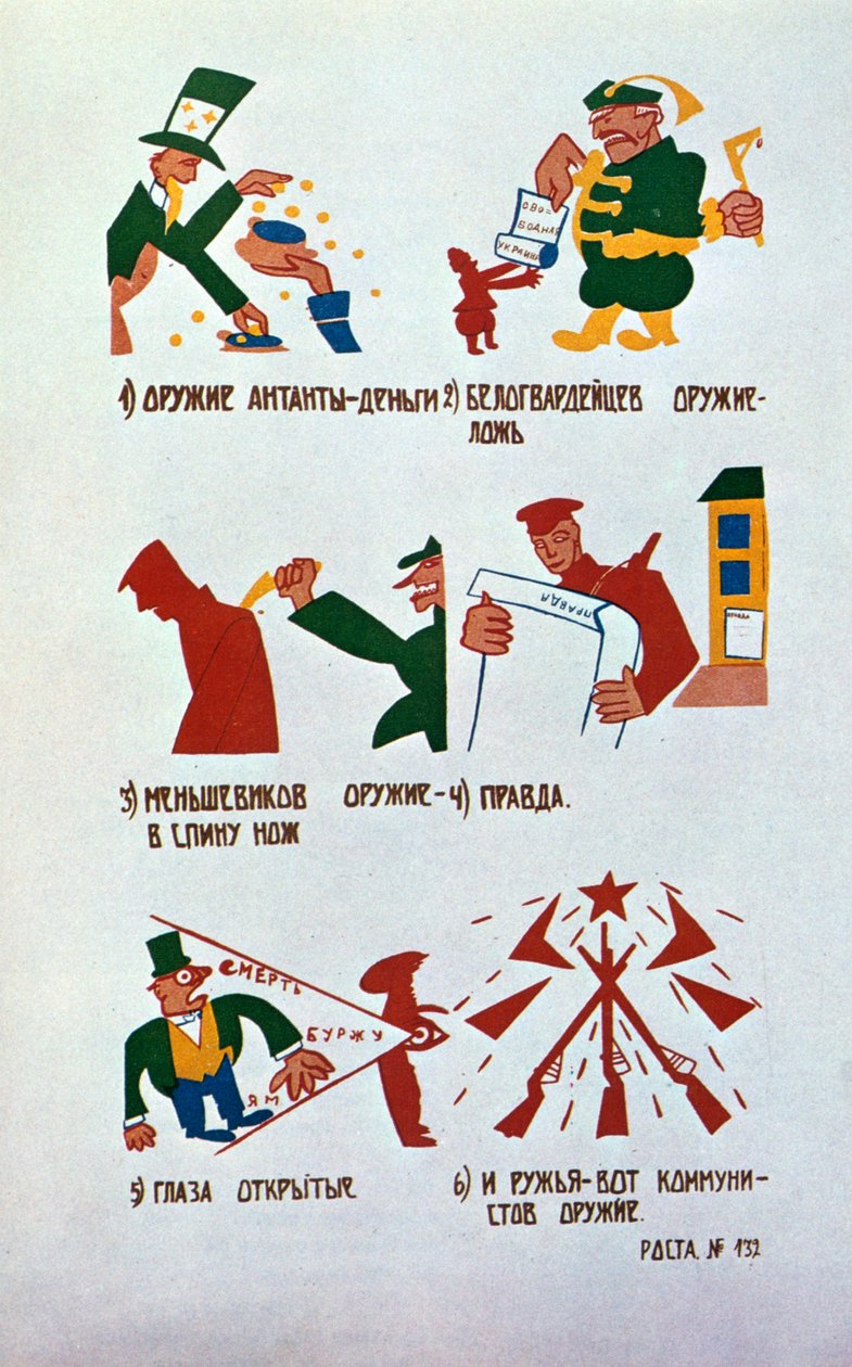 Caricature Against the Monarchists, Okna Rosta by Vladimir Mayakovsky