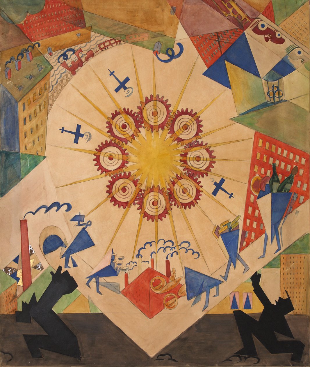 Promised Land. Stage Design for the Play Mystery-Bouffe by Vladimir Mayakovsky by Vladimir Vladimirovich Mayakovsky
