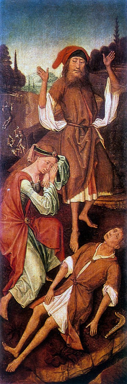 Adam and Eve Crying over the Body of Abel, c1440-1495 by Vrancke van der Stockt