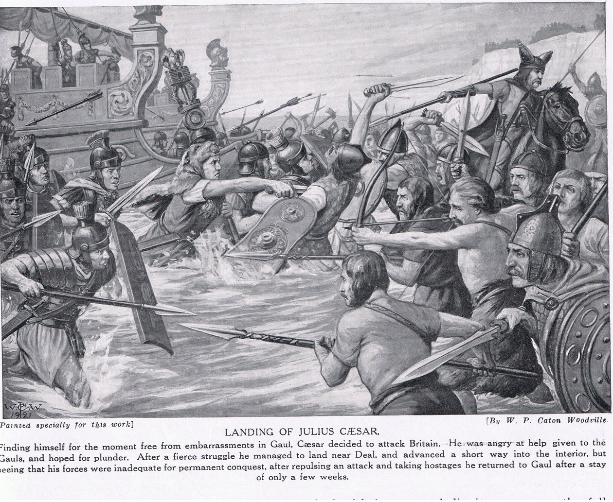 Landing of Julius Caesar, Illustration from 