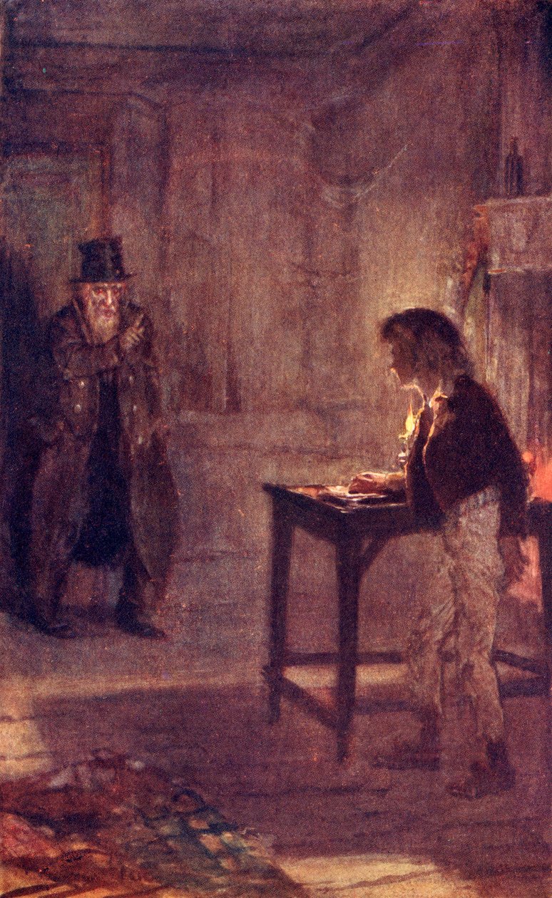 Fagin Warns Oliver, frontispiece from 