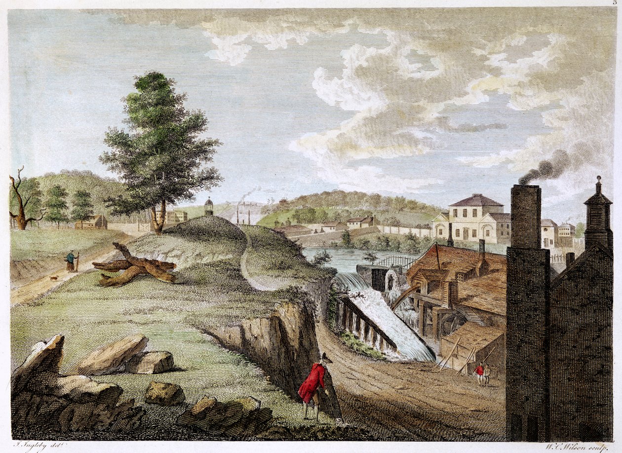 Greenfield Brass Mill near Holywell, Flintshire, Wales, 1792 by W. C. Wilson