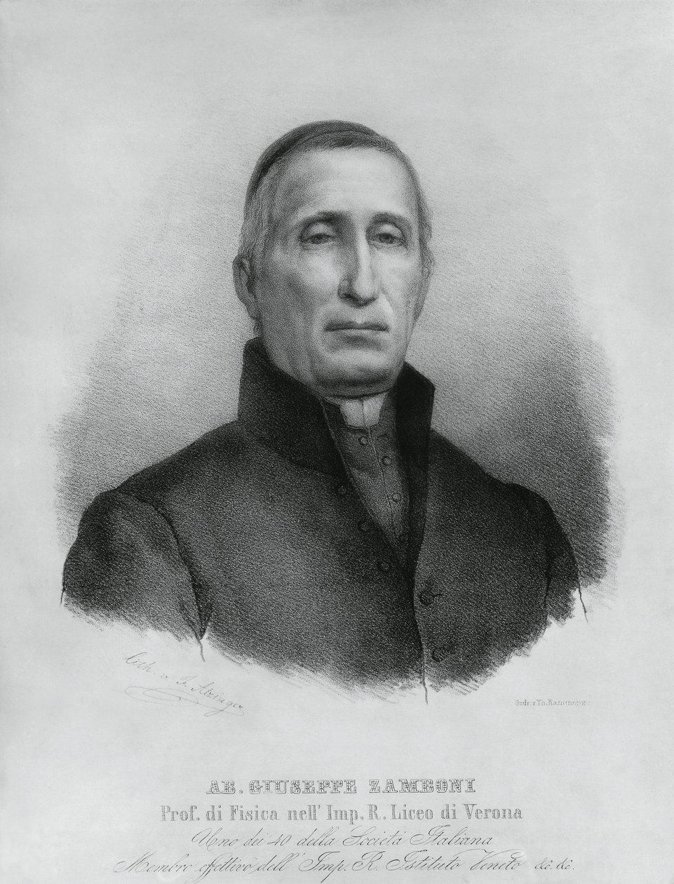 Portrait of Giuseppe Zamboni, Italian Catholic priest and physicist by John Ward Dunsmore