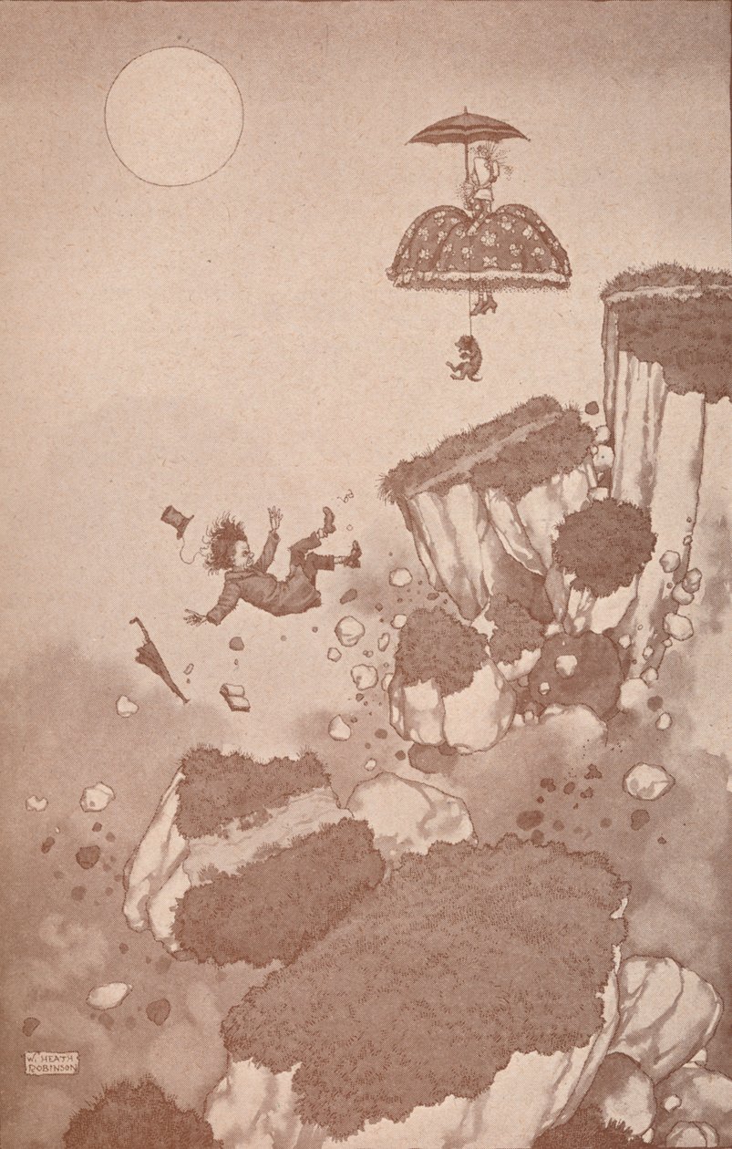 How the inventor of the aeroplane first got the idea during a landslip by William Heath Robinson
