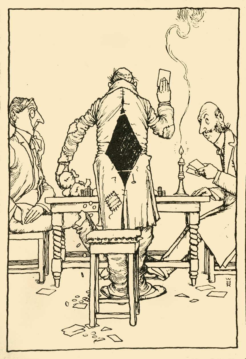 The Winning Card on the ace of diamonds, 1910 by William Heath Robinson