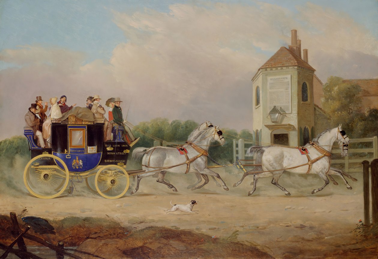 Stourbridge to Birmingham Royal Mail Coach by W. J. Pringle