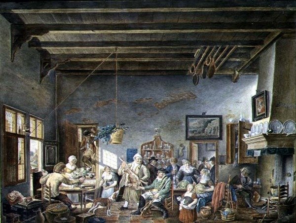 A Dutch Tavern Interior (after a painting by Johannes Petrus van Horstock) by W. Jansens