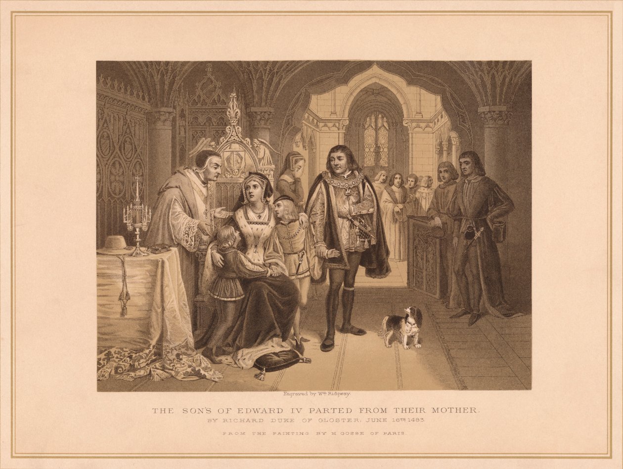 The Sons of Edward IV Parted from their Mother by Richard Duke of Gloucester, June 16th 1483 by W Ridgway