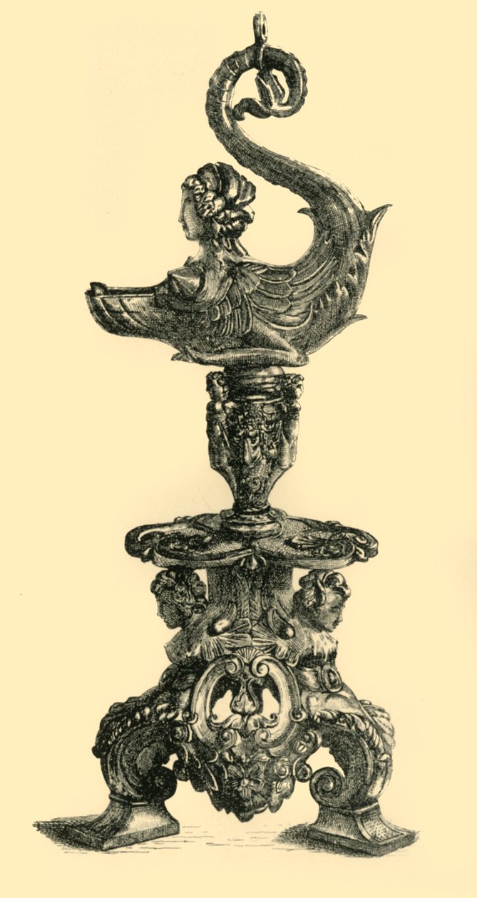 Lamp in the Form of Sphinx-like Sea Creature, c. 1510-1530, 1881 by W. W. McCarty