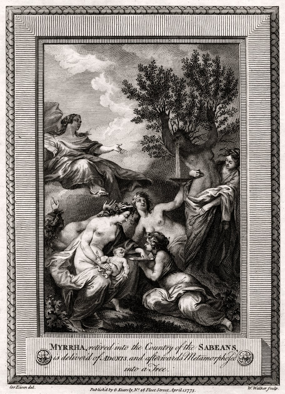 Myrrha, Retired into the Country of the Sabeans, is Delivered of Adonis by W. Walker