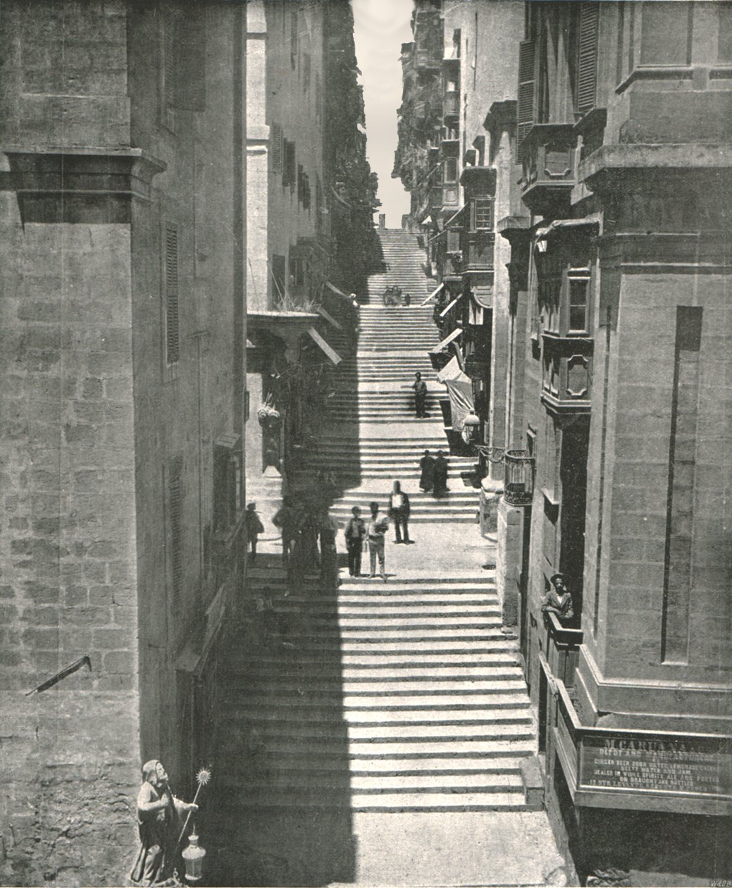 A Steep Street in Valletta, Malta by W and S Ltd