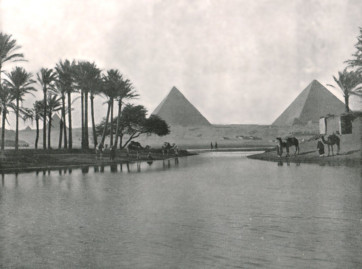 The Pyramids and the Nile, Gizeh, Egypt by W and S Ltd