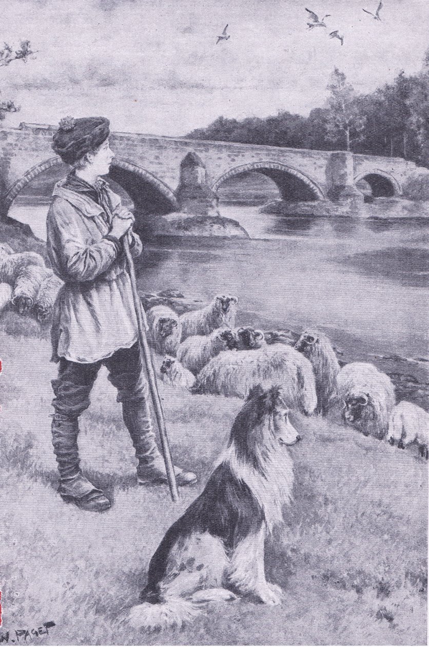 The Sight of the Old Roman Bridge at Musselburgh Stirs the Imagination of John Rennie the Shepherd Boy, from My Magazine, pub.1922 by Wal Paget