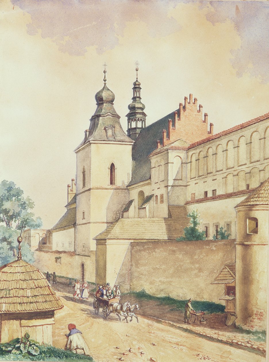 In Front of the Norbertine Monastery, Kozienice, 1857 by Walery Eljasz Radzikowski