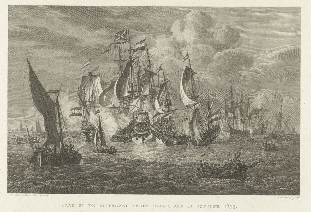 The Battle on the Zuiderzee against Bossu, 1573 by Walraad Nieuwhoff