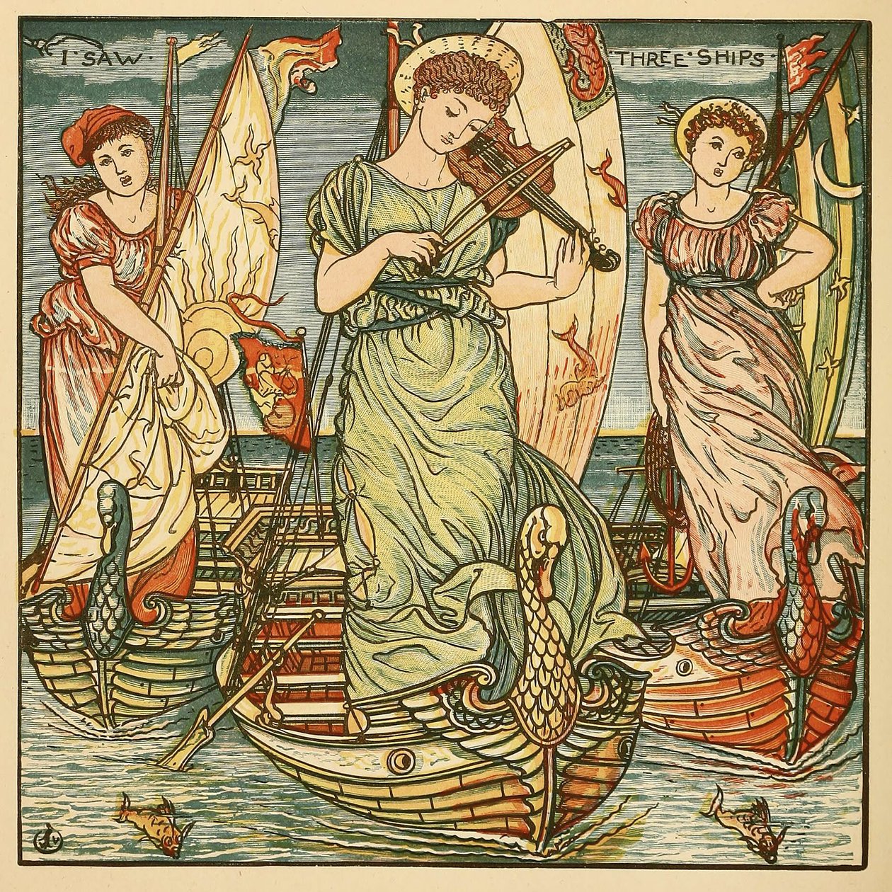 I Saw Three Ships, from Walter Crane