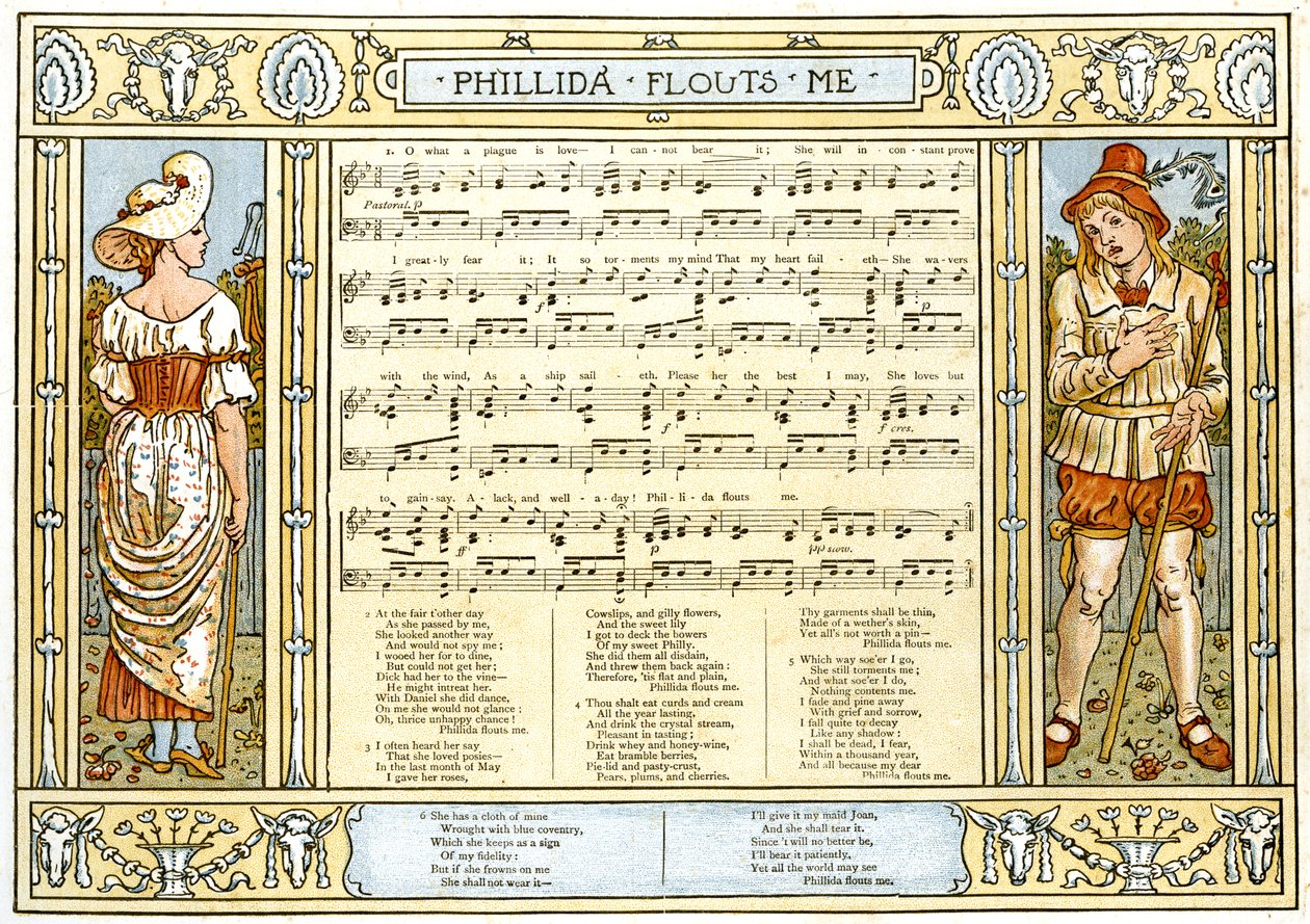 Phillida Flouts Me, O what a Plague is Love, song illustration from 