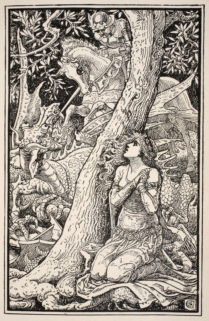 Terrified out of his wits, he crouched panting on the ground, illustration from 