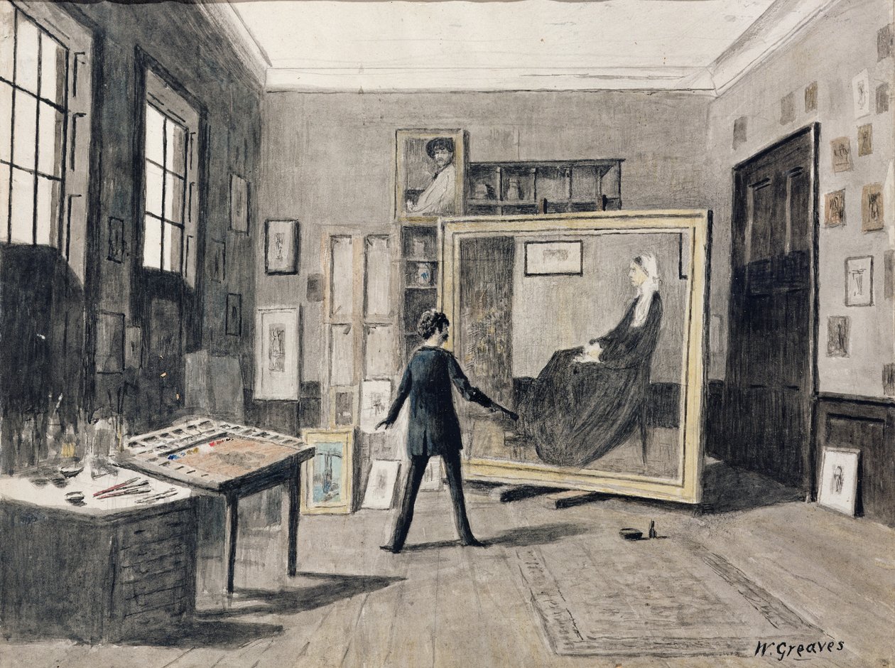 Whistler Painting in His Studio by Walter Greaves