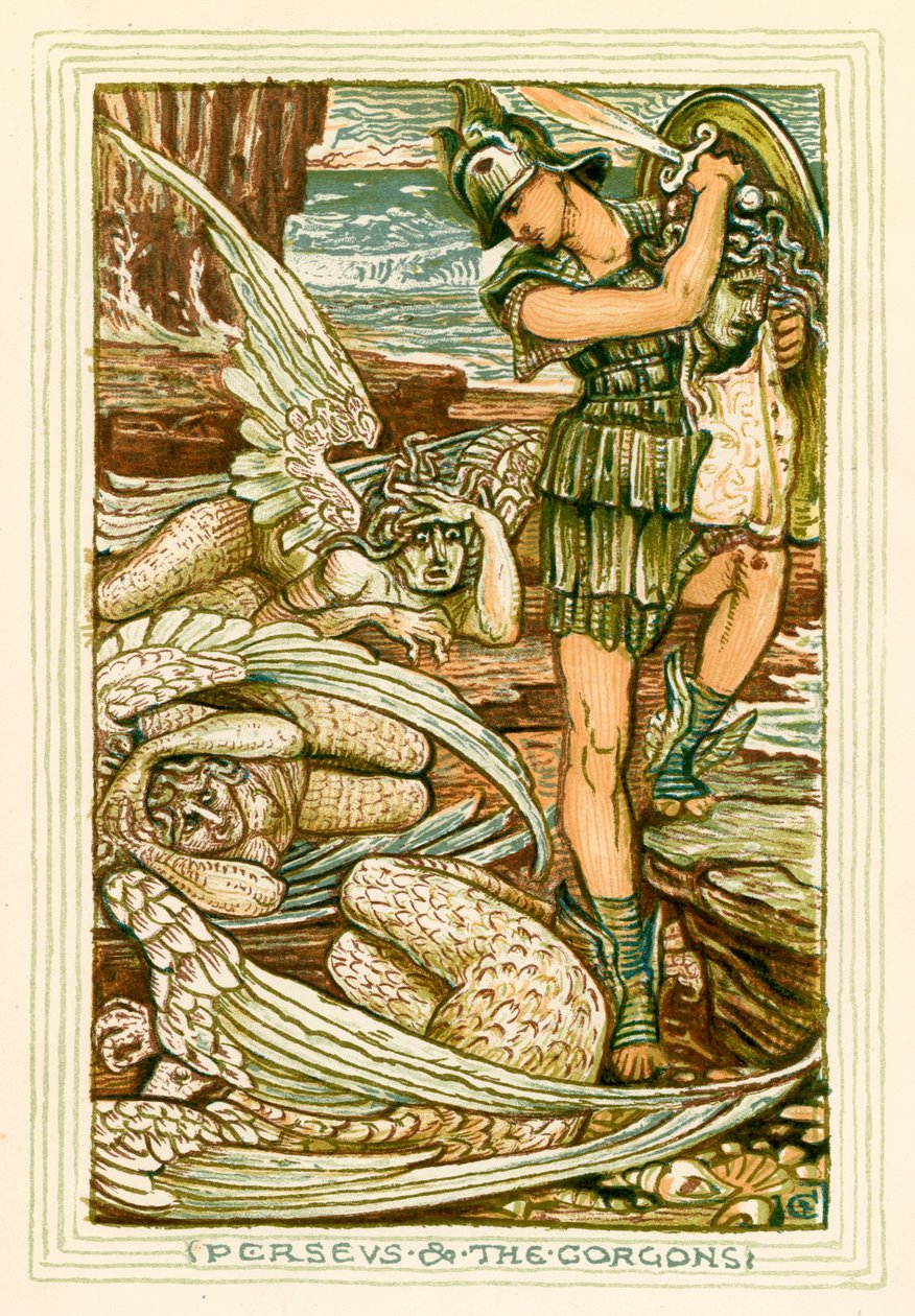 Perseus and the Gorgons by Walter (after) Crane
