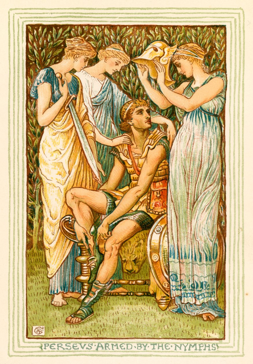Perseus Armed by the Nymphs by Walter (after) Crane