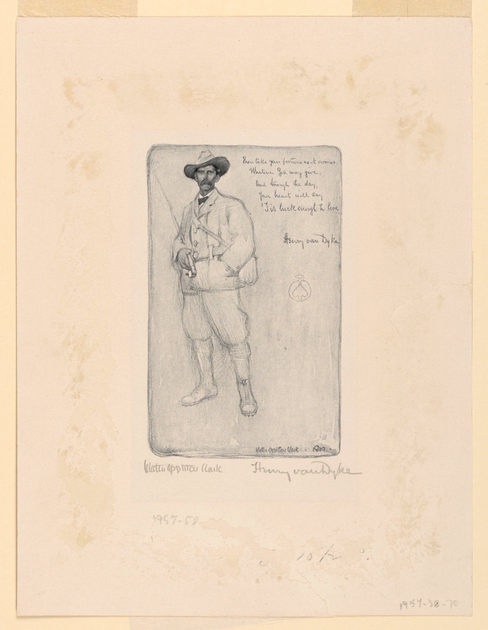 Trial proof: Portrait of Henry van Dyck by Walter Appleton Clark
