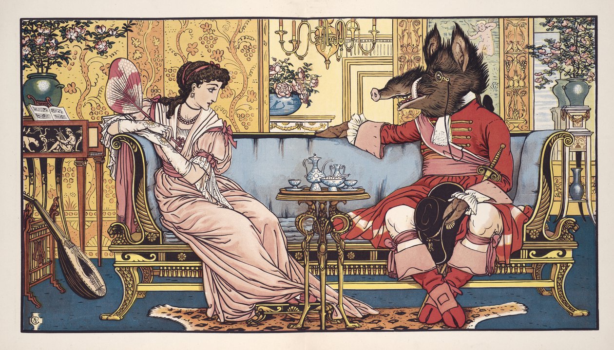 Beauty and the Beast, pub. 1874 by Walter Crane