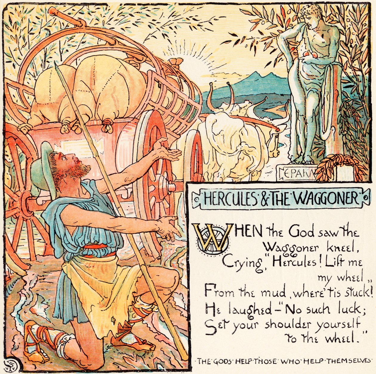 Hercules and the Waggoner, illustration from 