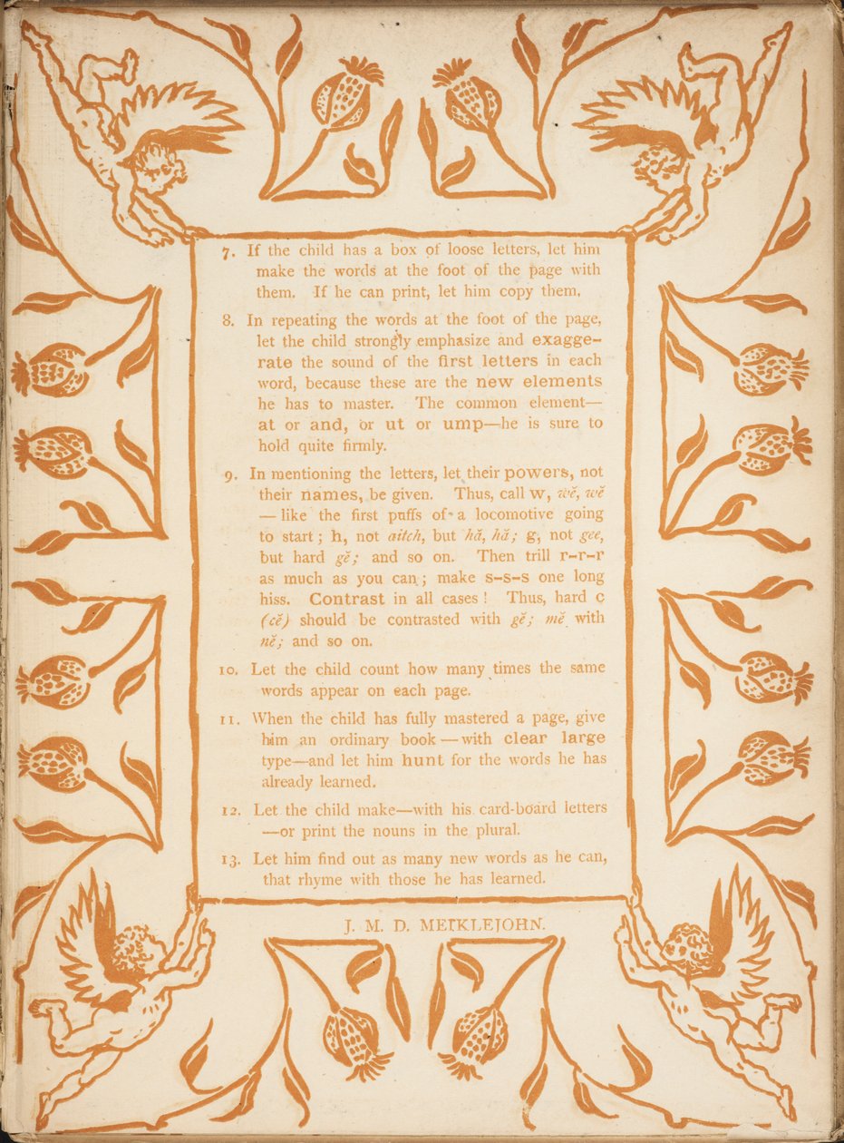 Method of Teaching the Golden Primer. Floral Borders with Cherubs by Walter Crane