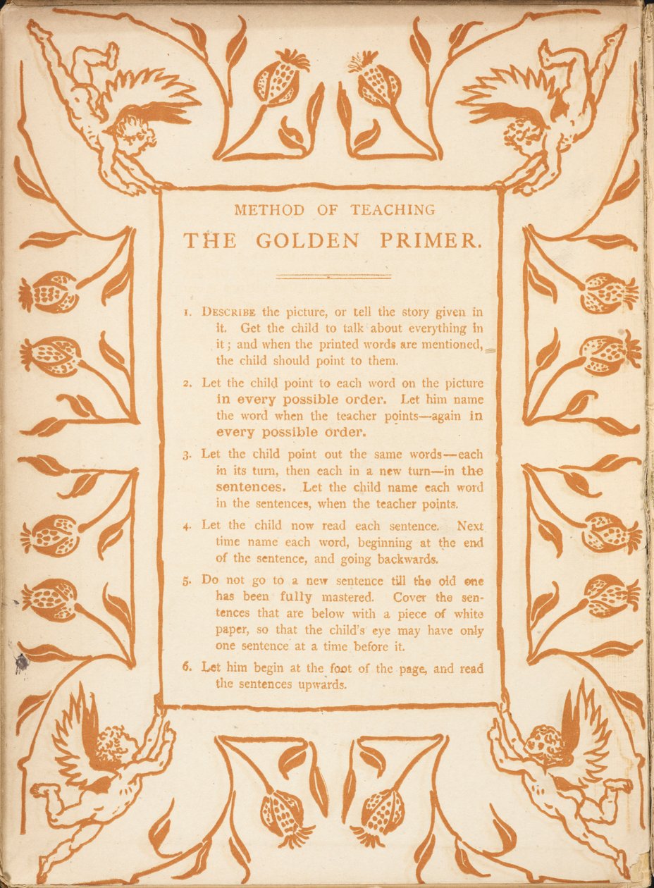 Method of teaching the golden primer. Floral border, with cherubs by Walter Crane