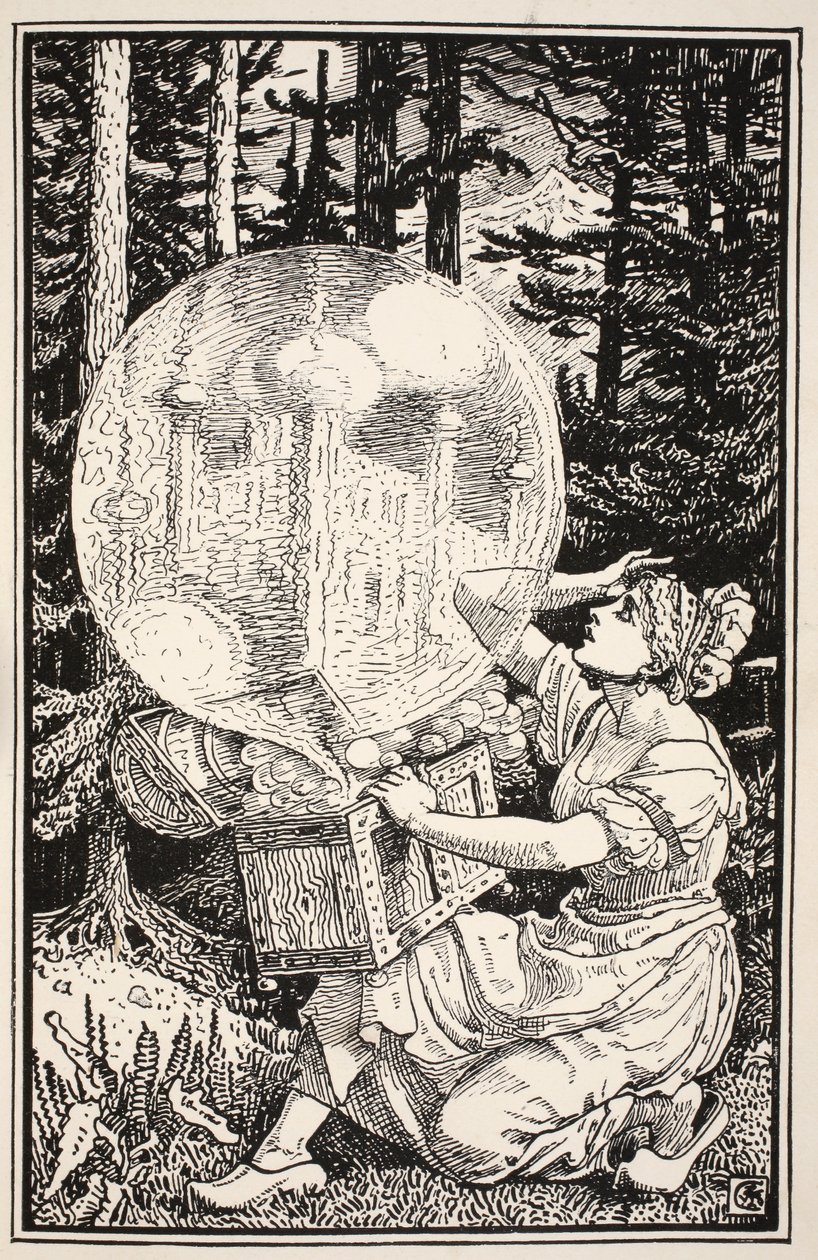 Out came a dome of glass like a soap-bubble, rising into the air, illustration from 