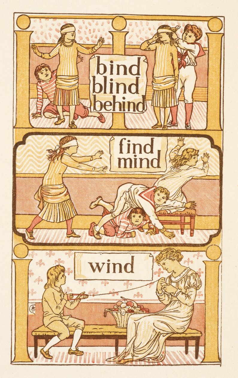 Rhyming words ending in the letter D. A game of blind man