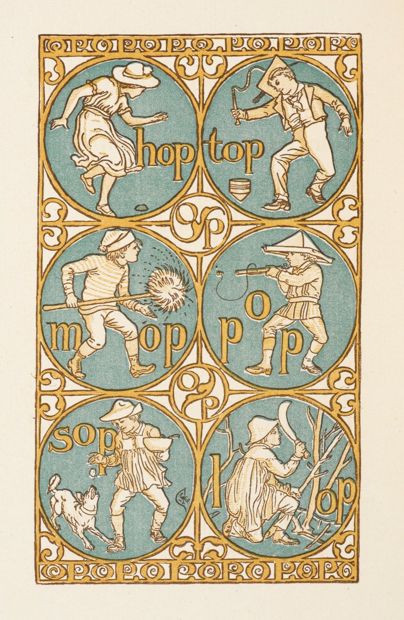 Rhyming words ending in the letter P. The Golden primer by Walter Crane