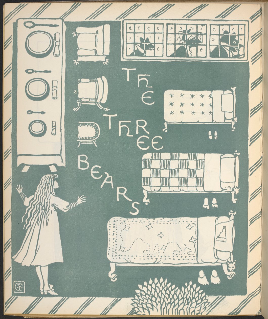 Silverlocks in the bedroom of the Three Bears by Walter Crane