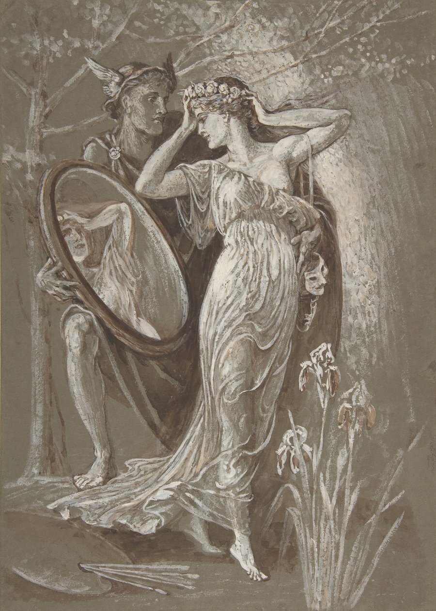 絵画 Au Quartier Latin pub mirror Venus Beautiful Vintage Mucha Advertising Mirror, French Art Nouveau, Au