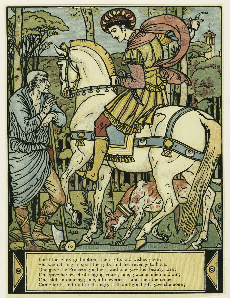 The Prince Asks Directions, from The Blue Beard Picture Book by Walter Crane