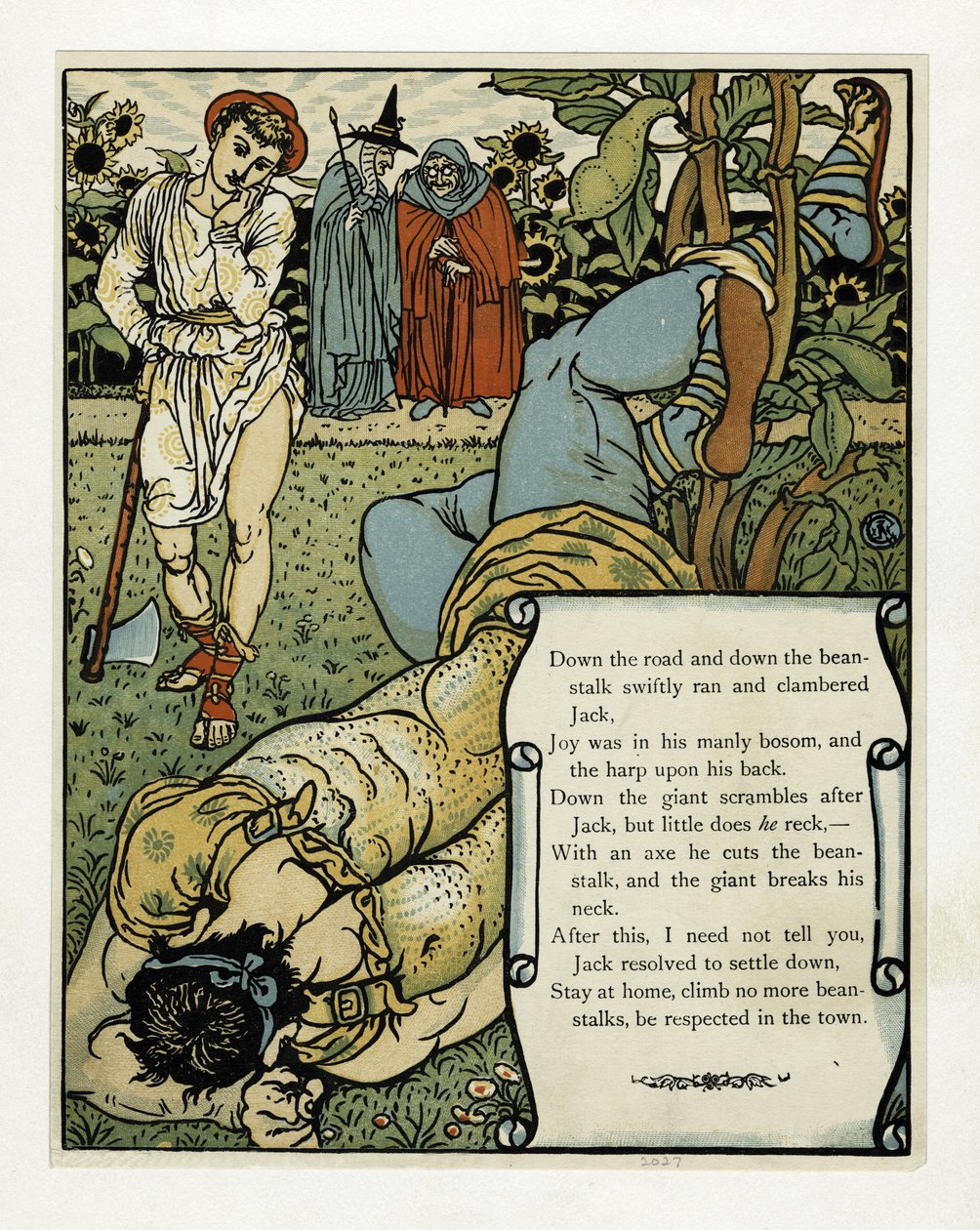 The Giant Breaks His Neck, from The Blue Beard Picture Book by Walter Crane