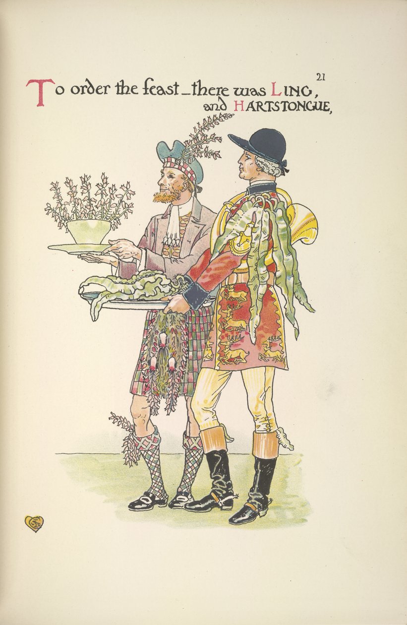 Two servants, Ling and Hartstongue by Walter Crane