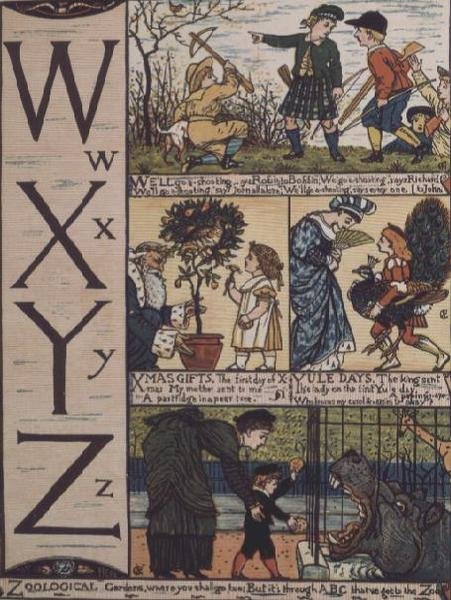 W to Z from an alphabet based on old nursery rhymes by Walter Crane