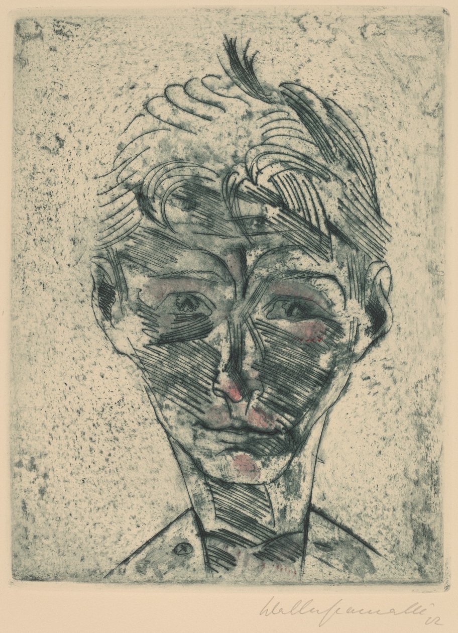 Bust of a Young Man, Self-portrait by Walter Gramatte