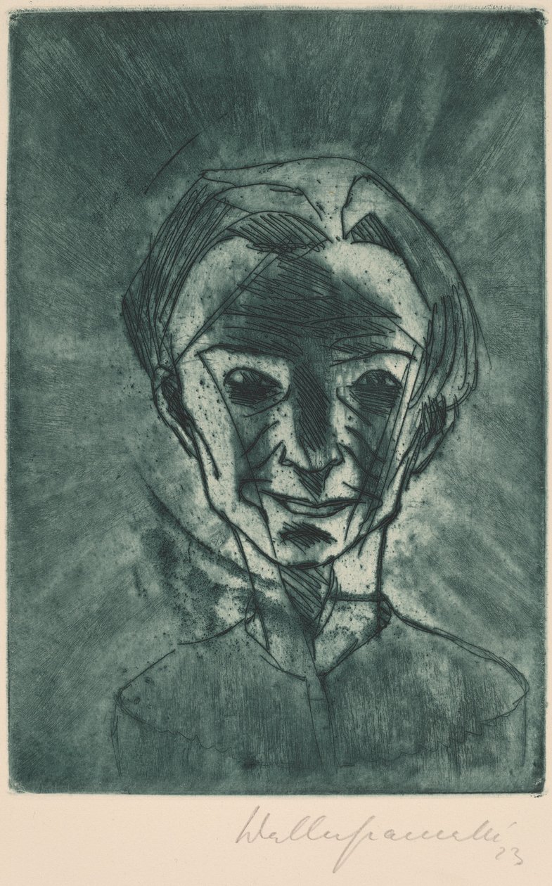 Smiling Head (Self-Portrait) by Walter Gramatte