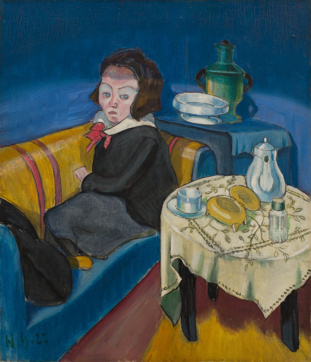 Young Woman at the Table (Samovar) by Walter Gramatte