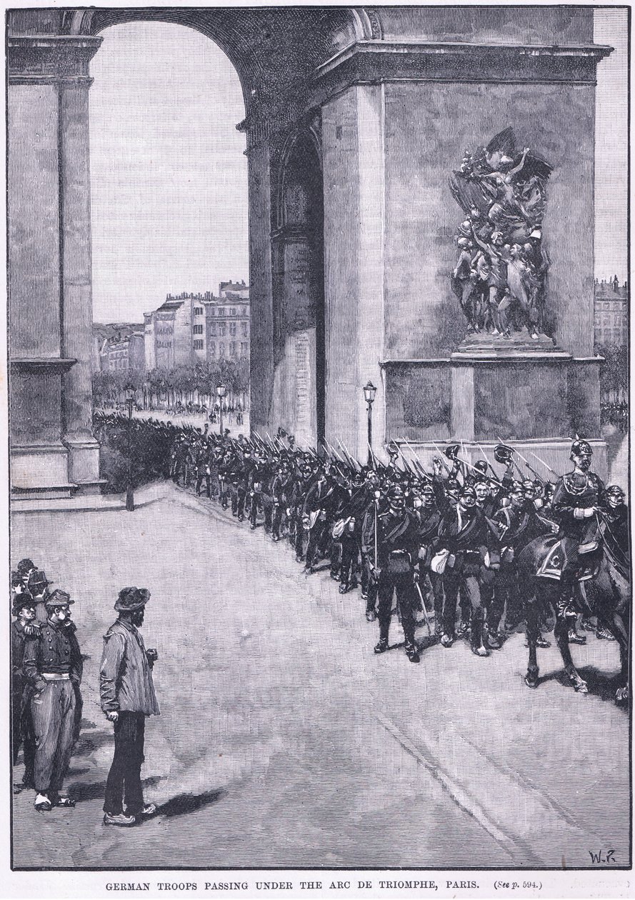 German troops passing under the Arc de Triomphe 1871 AD by Walter Paget