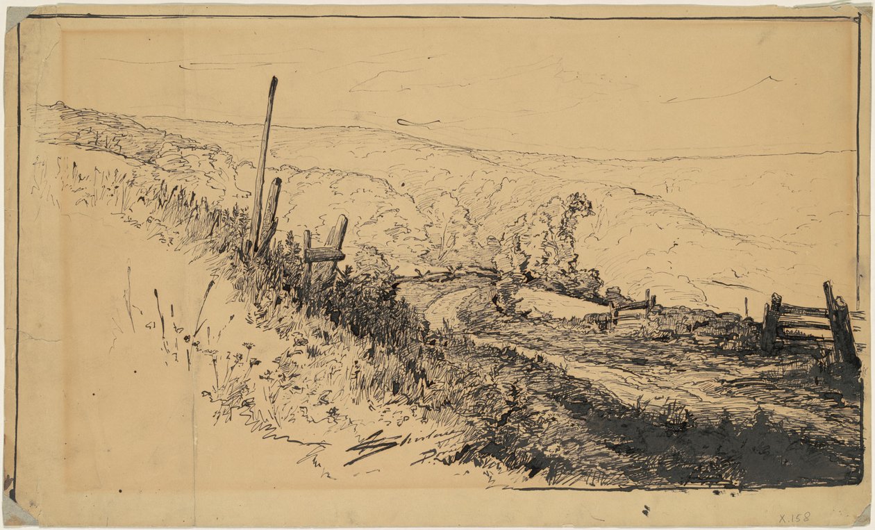 A Road in the Hills Near Dordrecht by Walter Shirlaw